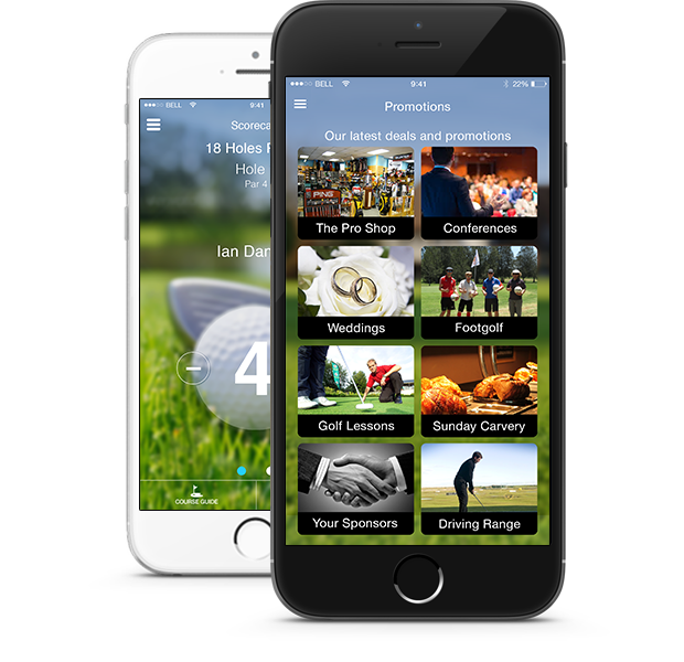 coursemate smart golf club app promotion and scorecard