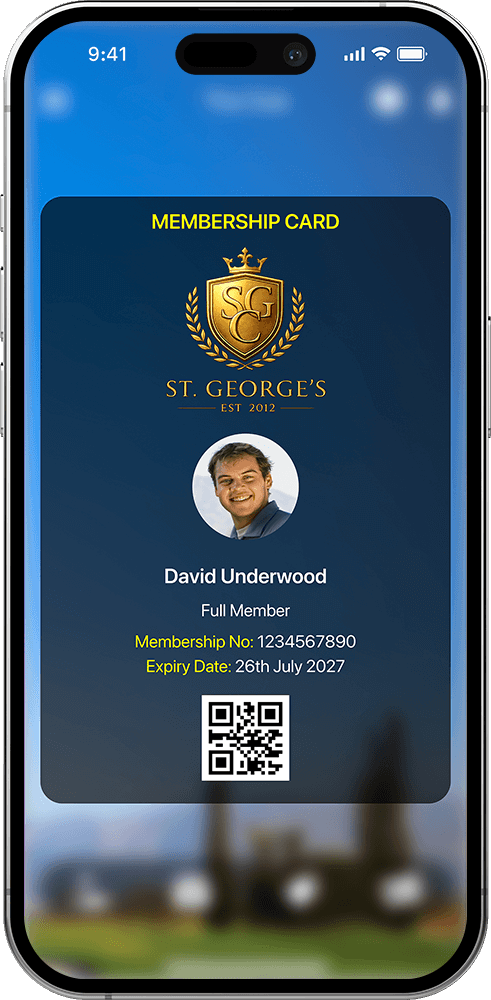 Digital membership card with member photo, membership details, expiry and unique QR code